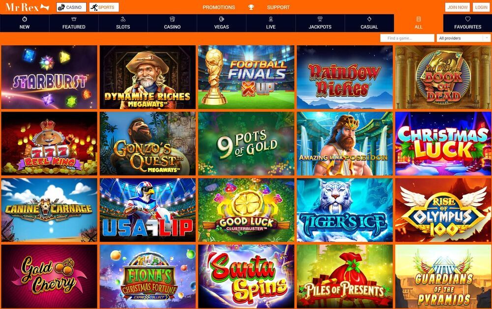 MrRex Online-Casino-Website